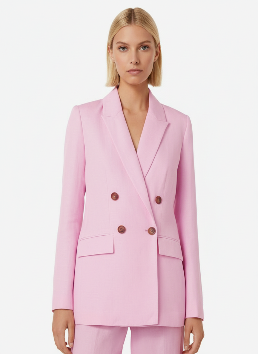 Pink double breasted Blazer
