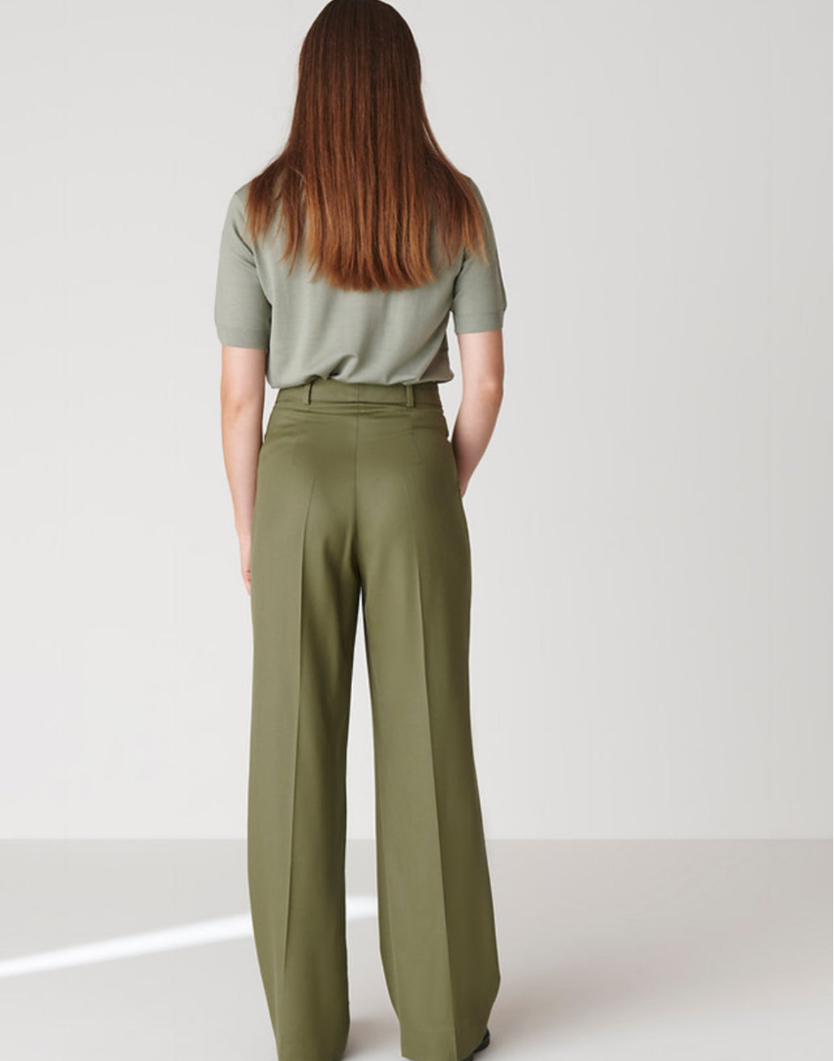 Olive green Straight fit Trouser