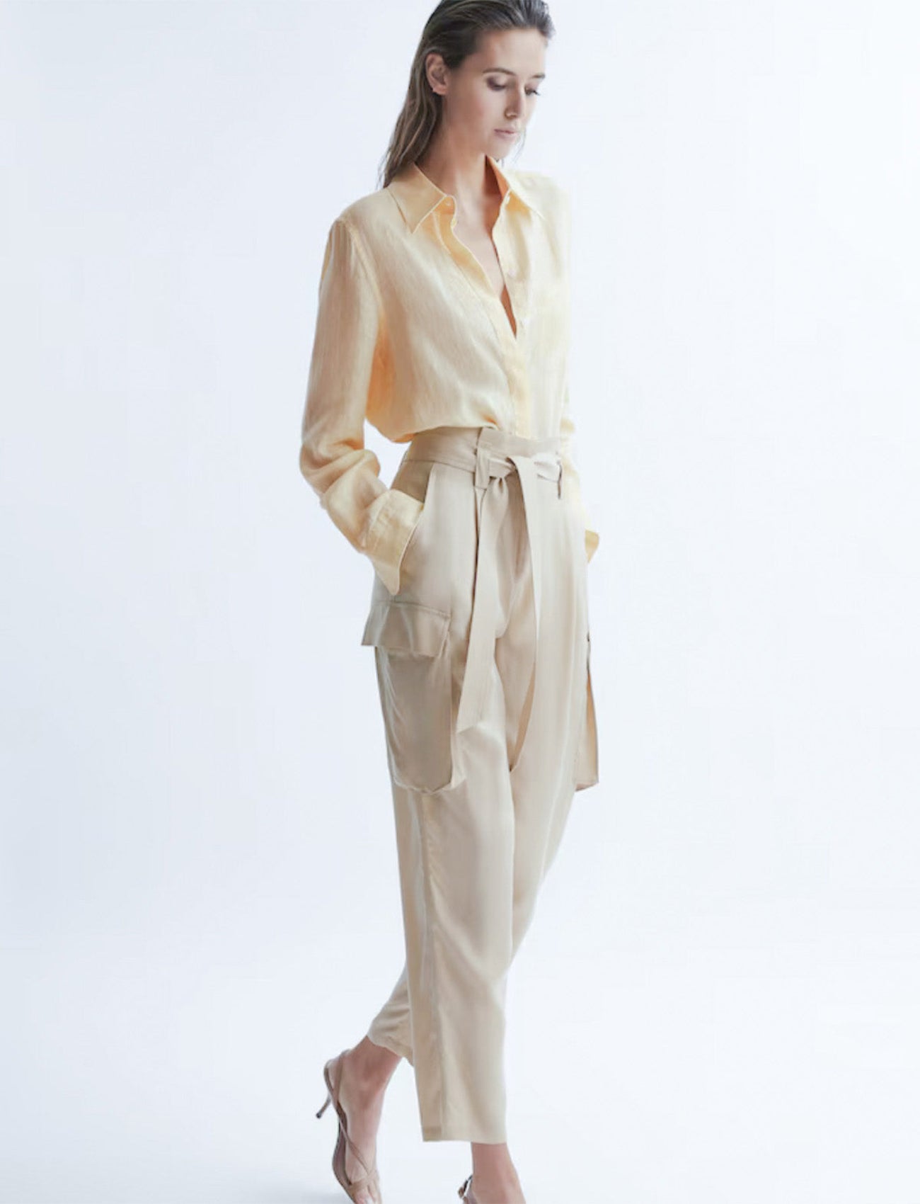 Lemon color Linen Shirt