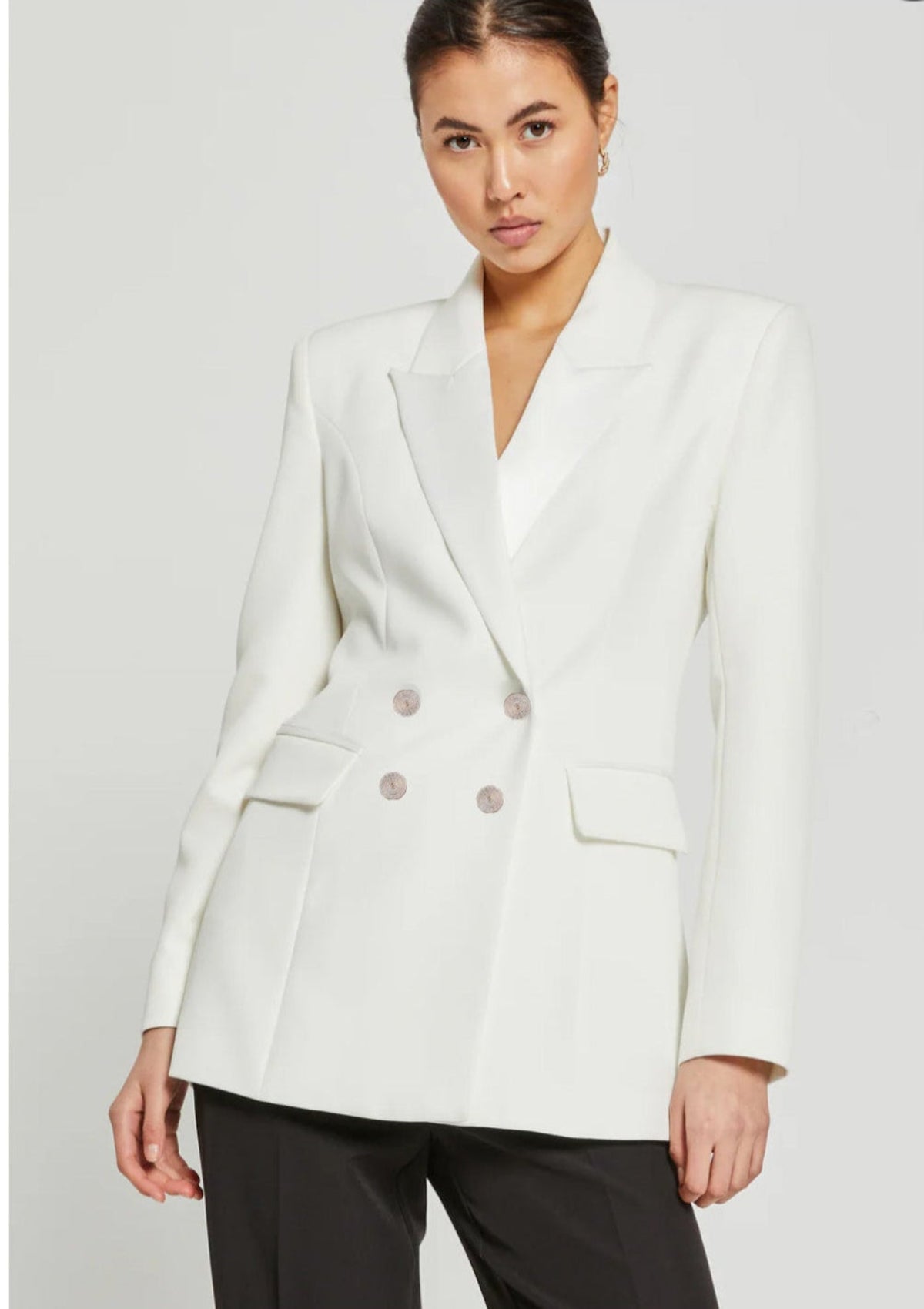 White Double breasted Blazer