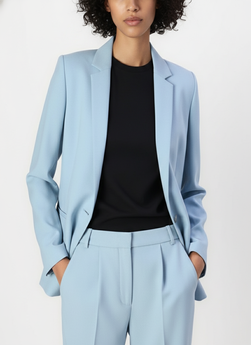 Powder Blue Fitted Blazer