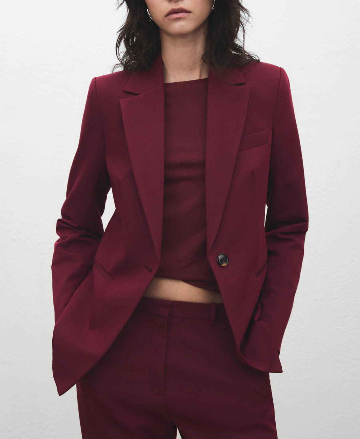 Brick Red Single breasted blazer
