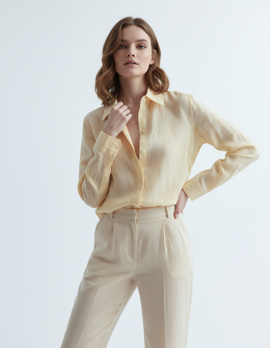 Lemon color Linen Shirt
